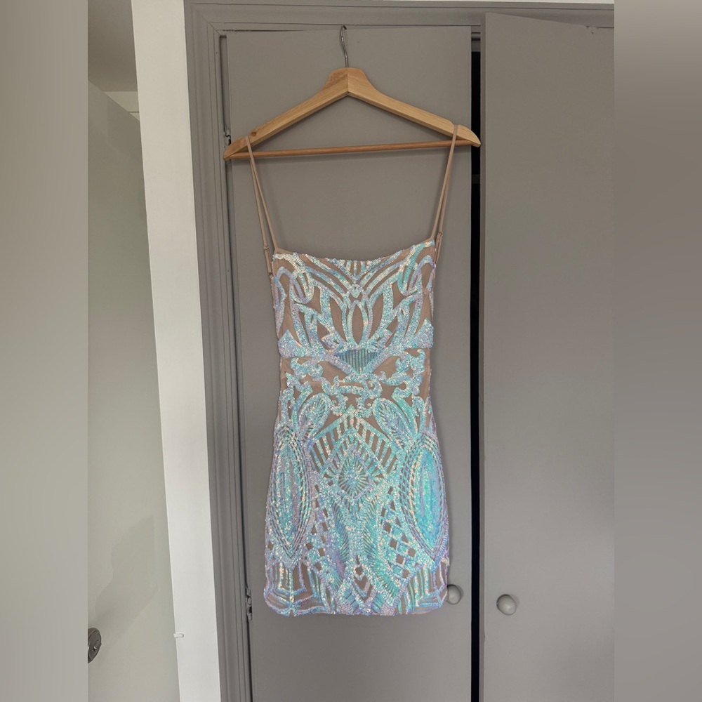 Lucy in the Sky Cream Spaghetti Strap Bodycon Mini Dress